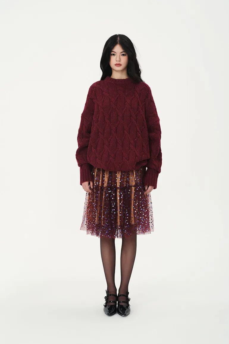 Knitwear<CULT MIA ETHEL SWEATER Burgundy