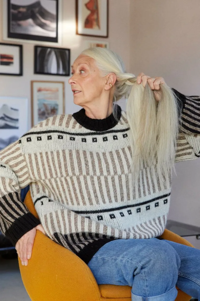 Knitwear<CULT MIA ETHNO SWEATER IN OFF WHITE Beige