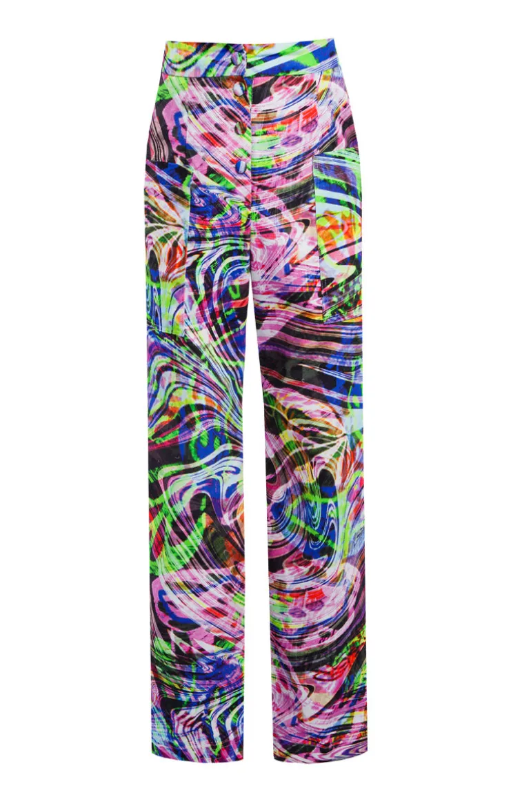 Pants<CULT MIA EVERGREEN PRINTED PANTS Multicolor