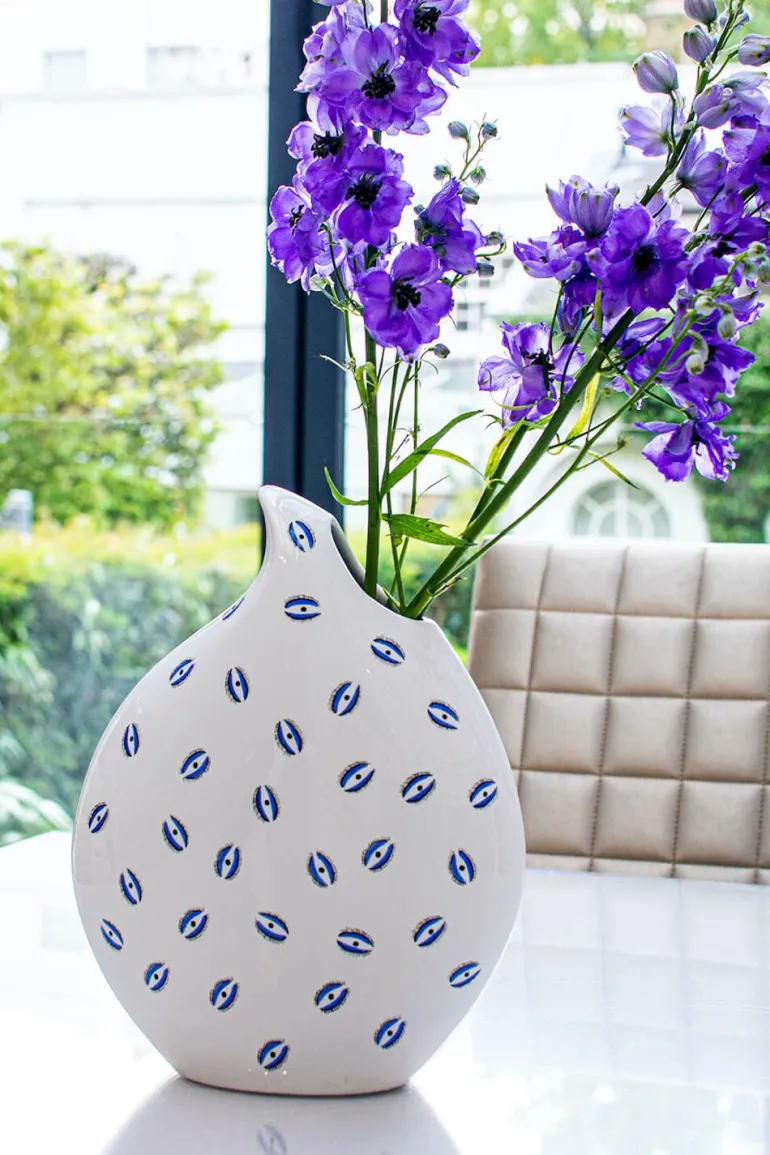 Home<CULT MIA EYE TEARDROP CERAMIC VASE