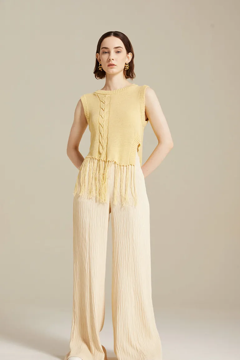Tops<CULT MIA FILA KNIT TANK TOP Yellow