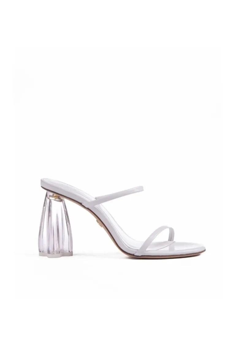 Heels<CULT MIA FIORELLINI GLASS BLOCK HEELS White Patent