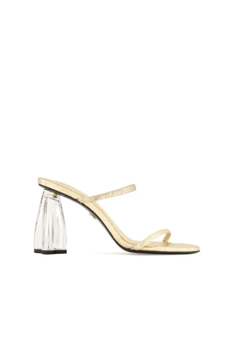 Heels<CULT MIA FIORELLINI GOLD GLASS MULES Crushed Gold