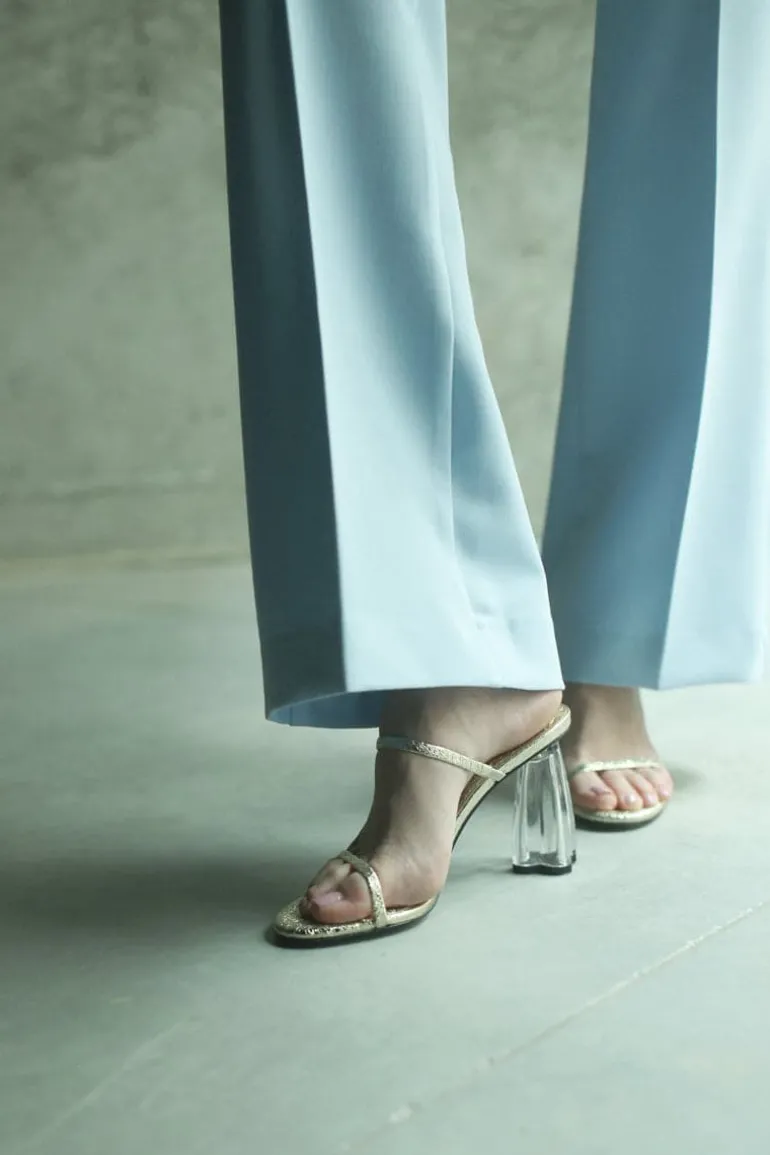 Heels<CULT MIA FIORELLINI GOLD GLASS MULES Crushed Gold