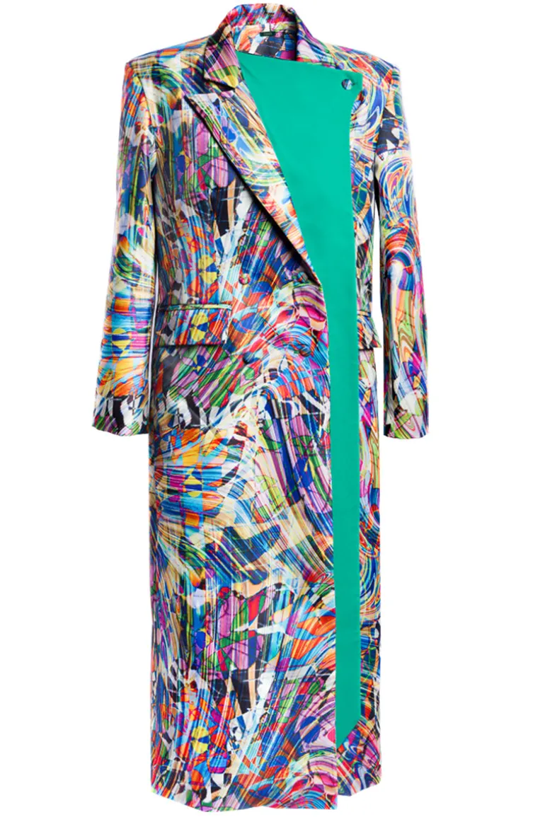 Coats<CULT MIA FIREWORK PRINTED COAT Jade Green, Multicolor