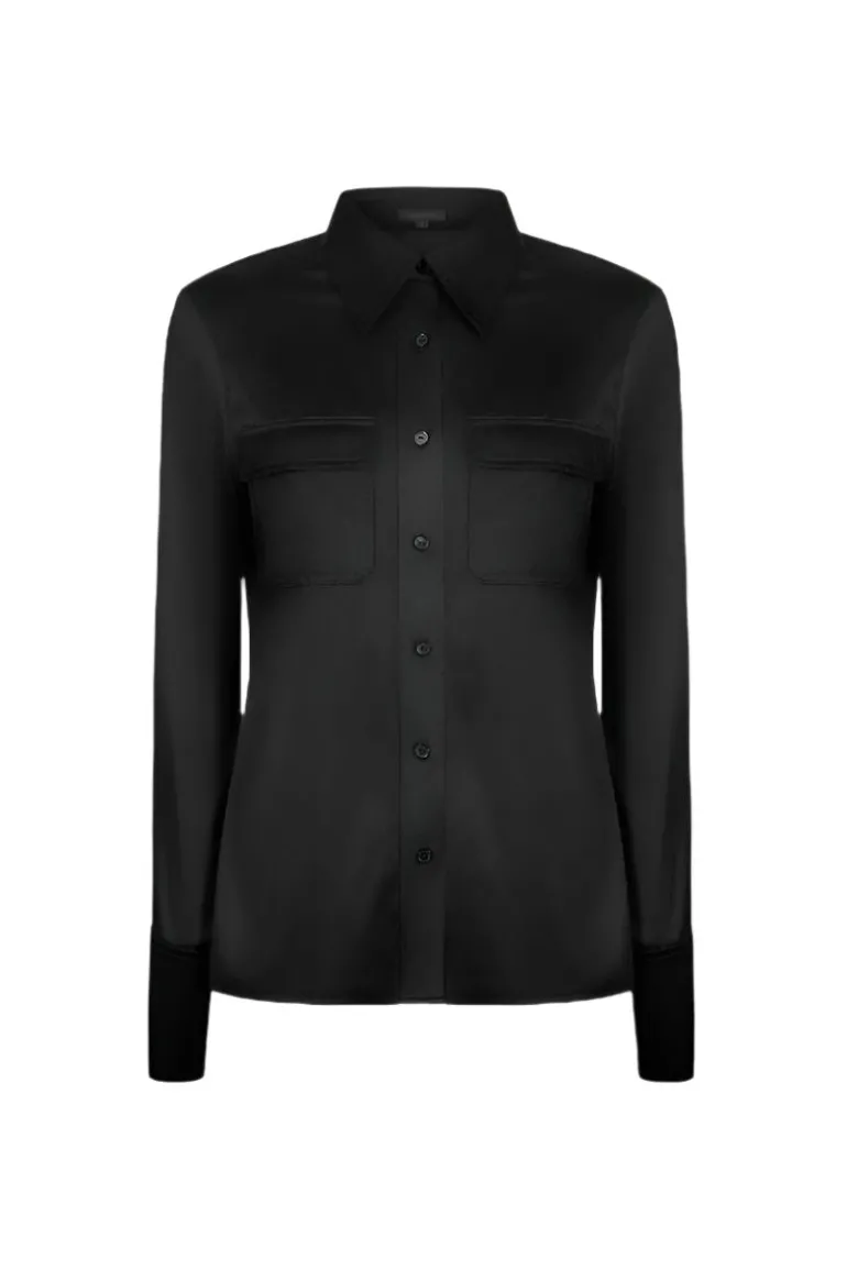 Tops<CULT MIA FITTED SHIRT IN Black