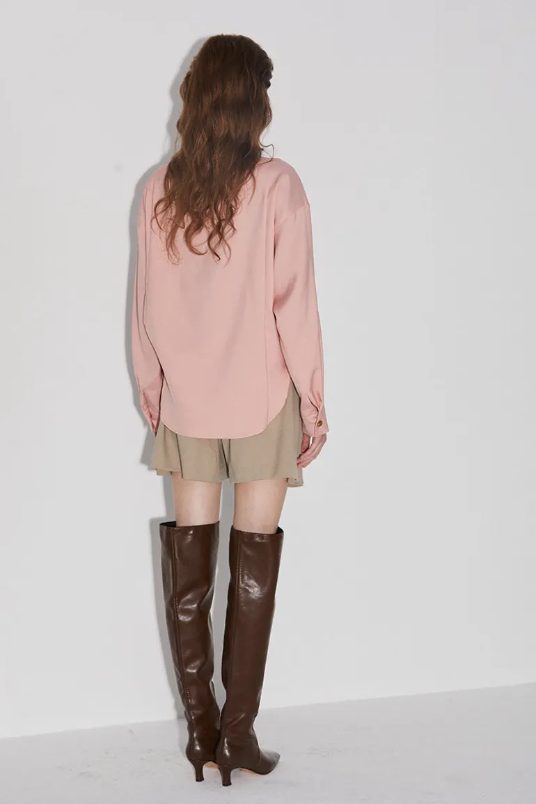 Tops<CULT MIA FLEURINE TEARDROP CUTOUT NECKLINE SHIRT Pink