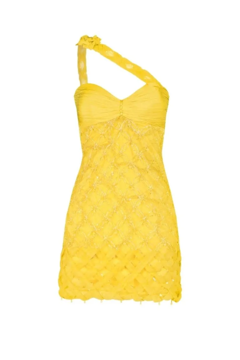 Dresses | Mini Dresses<CULT MIA FLORA EMBELLISHED MINI DRESS Yellow