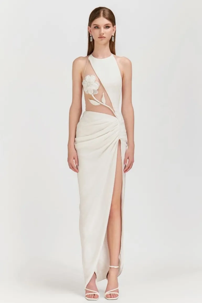 Dresses | Gowns<CULT MIA FLORAL ASYMMETRIC MAXI DRESS White