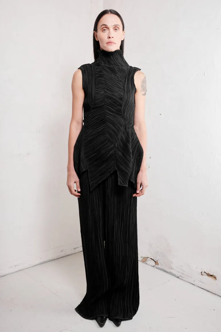 Pants<CULT MIA FLORENCE PLEATED COLUMN PANTS Black