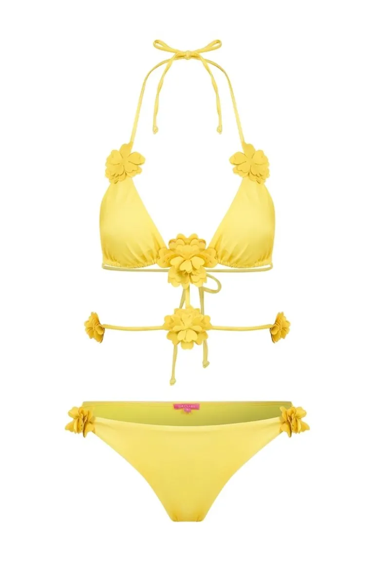 Swimwear<CULT MIA FLOWER DAFFODIL BIKINI SET Yellow