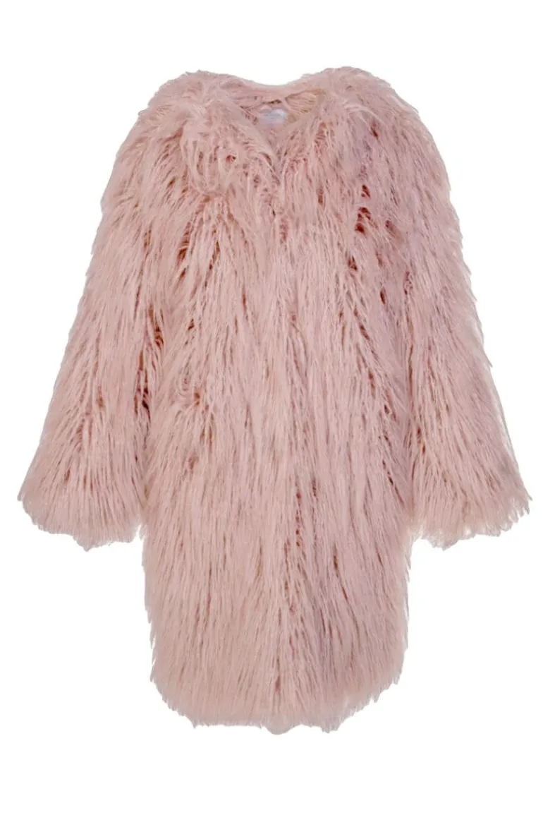 Coats<CULT MIA FLUFFY FAUX FUR COAT Light Pink