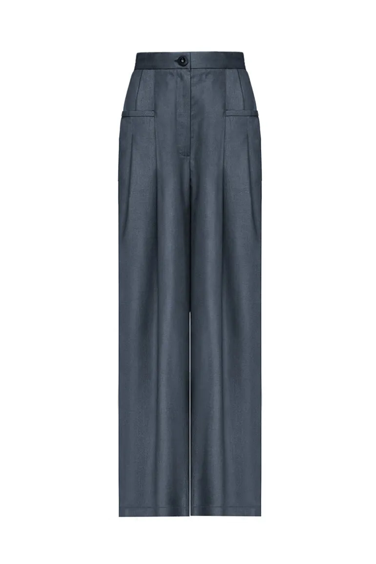 Blazers<CULT MIA FLUID WIDE-LED PANTS Charcoal