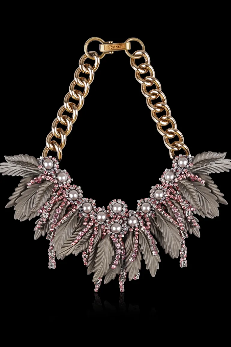 Necklaces<CULT MIA FOGLIA NECKLACE Grey, Pink