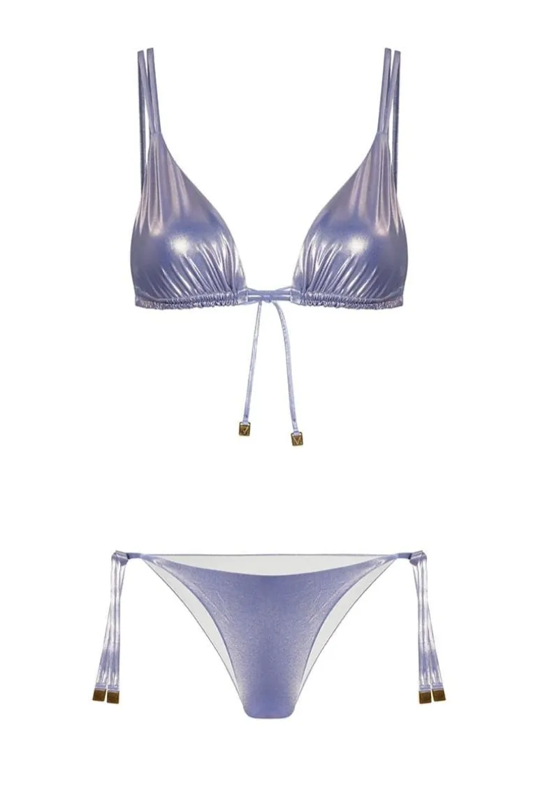 Swimwear<CULT MIA HEATHER TOP AND 80S BOTTOM SET Foil Purple