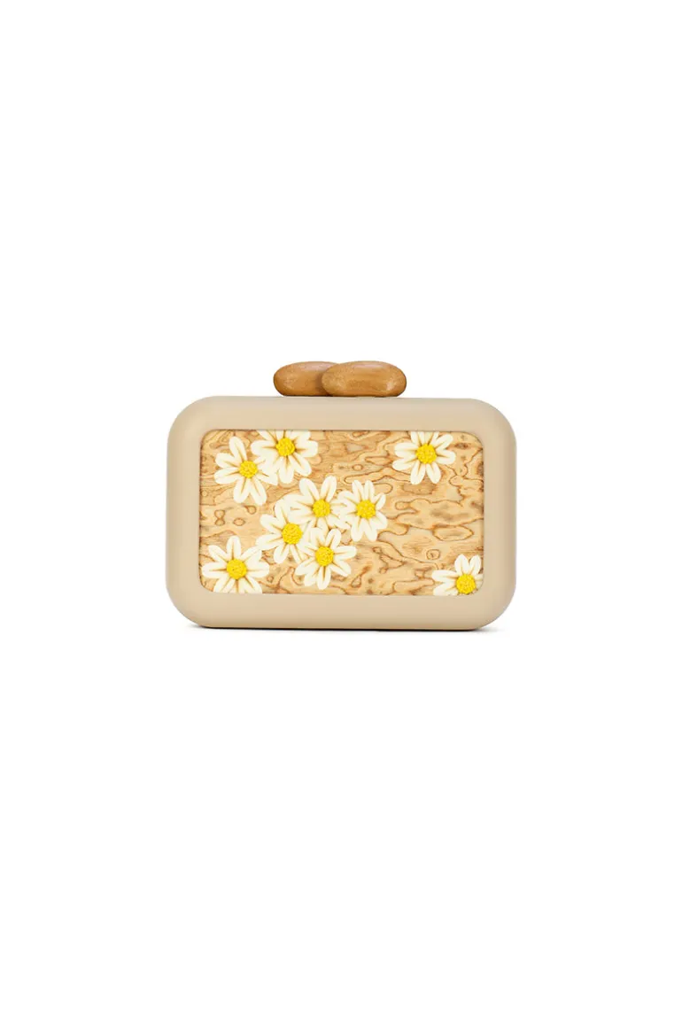 Clutch Bags<CULT MIA FOLHATA DAISY EMBROIDERY CLUTCH Beige