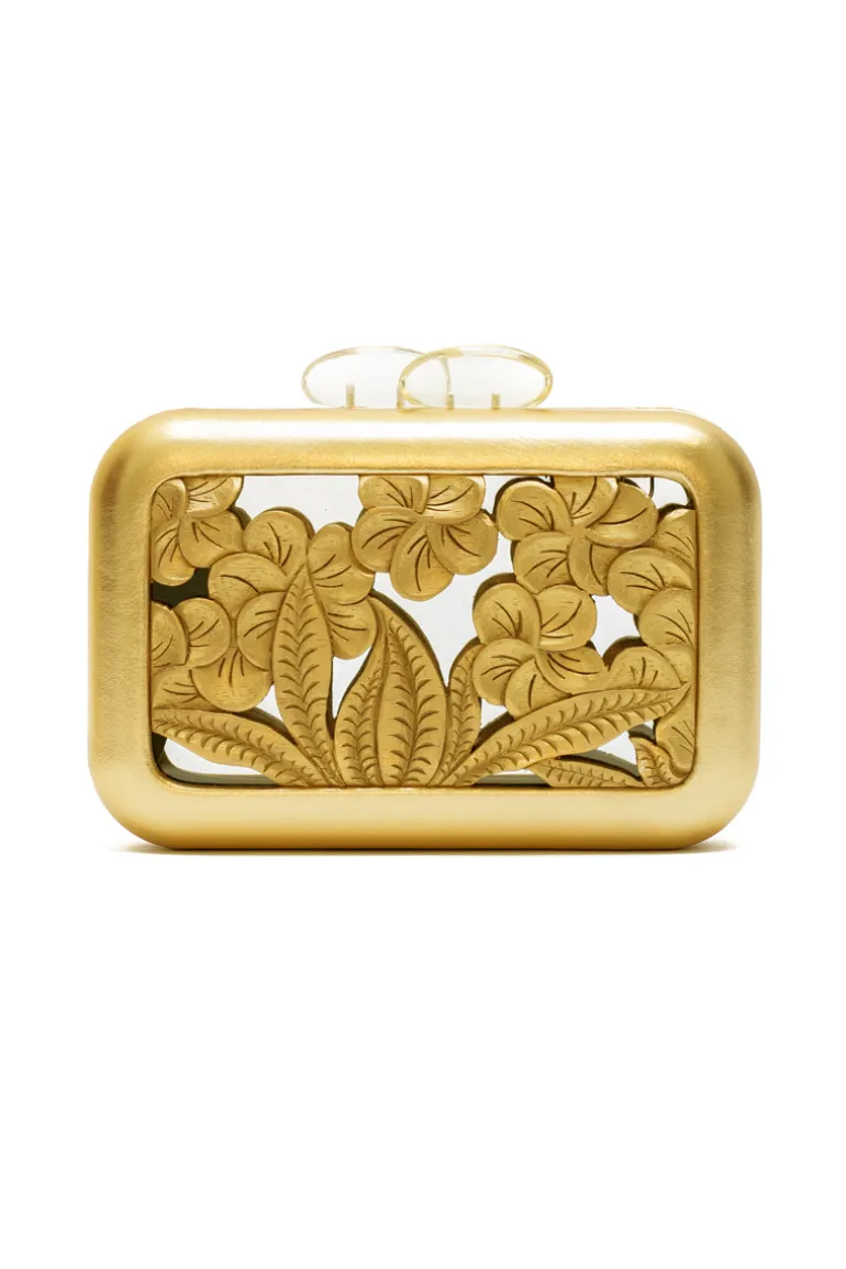 Clutch Bags<CULT MIA FOLHATA HIBISCUSACRYLIC CLUTCH Gold