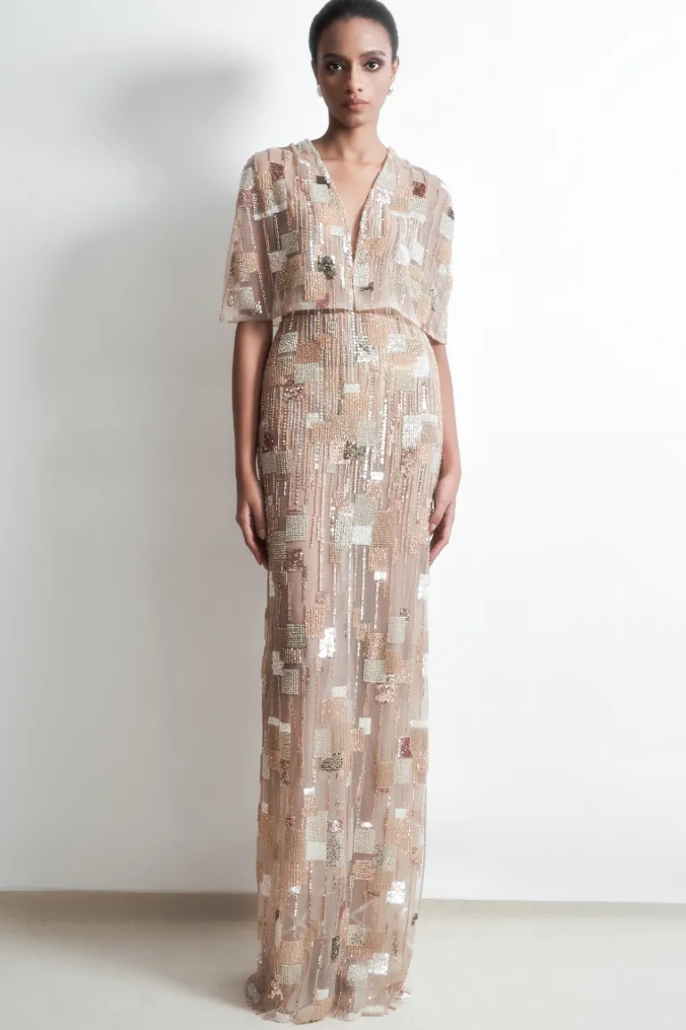 Dresses | Gowns<CULT MIA FREEZE PONCHO MAXI DRESS IN NEUTRAL Neutrals