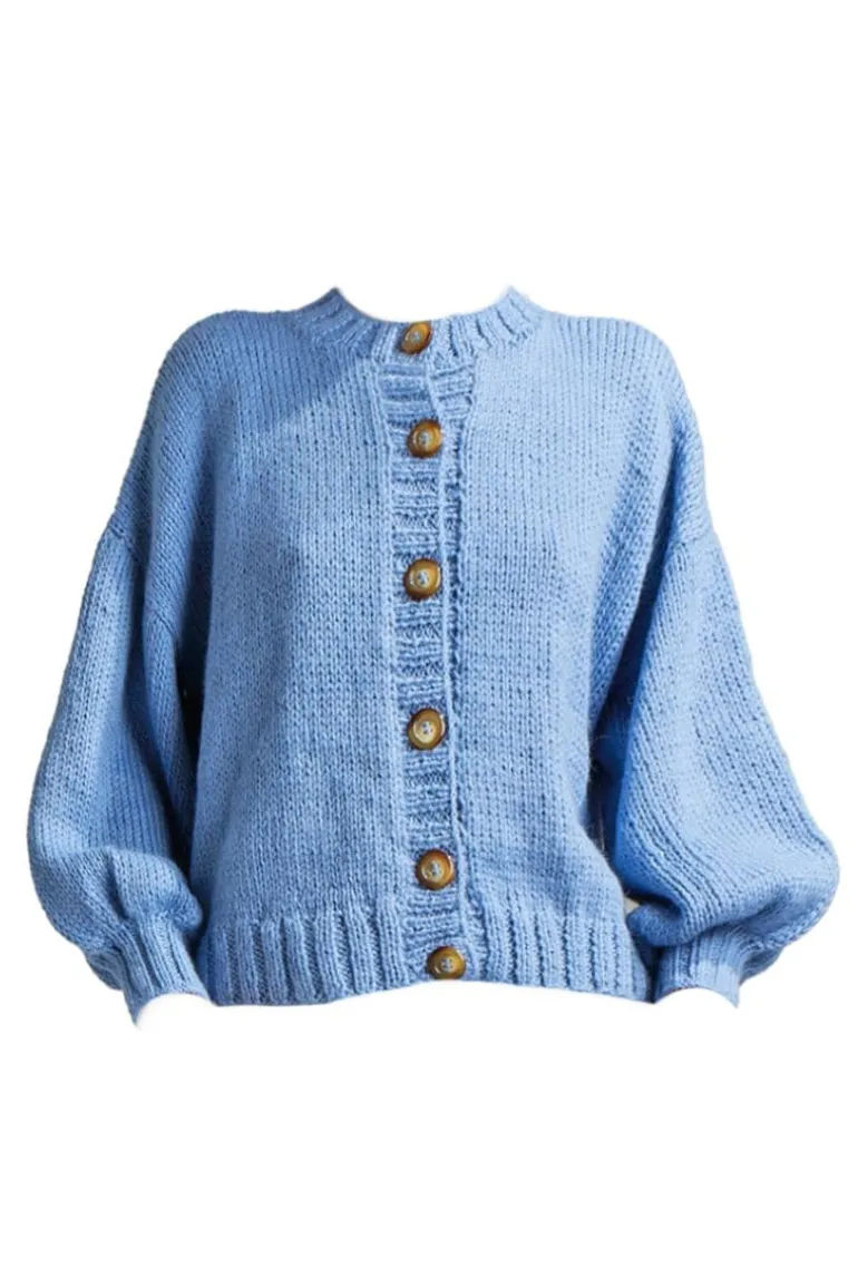 Knitwear<CULT MIA FRENCHIE MIDI CARDIGAN Sky Blue