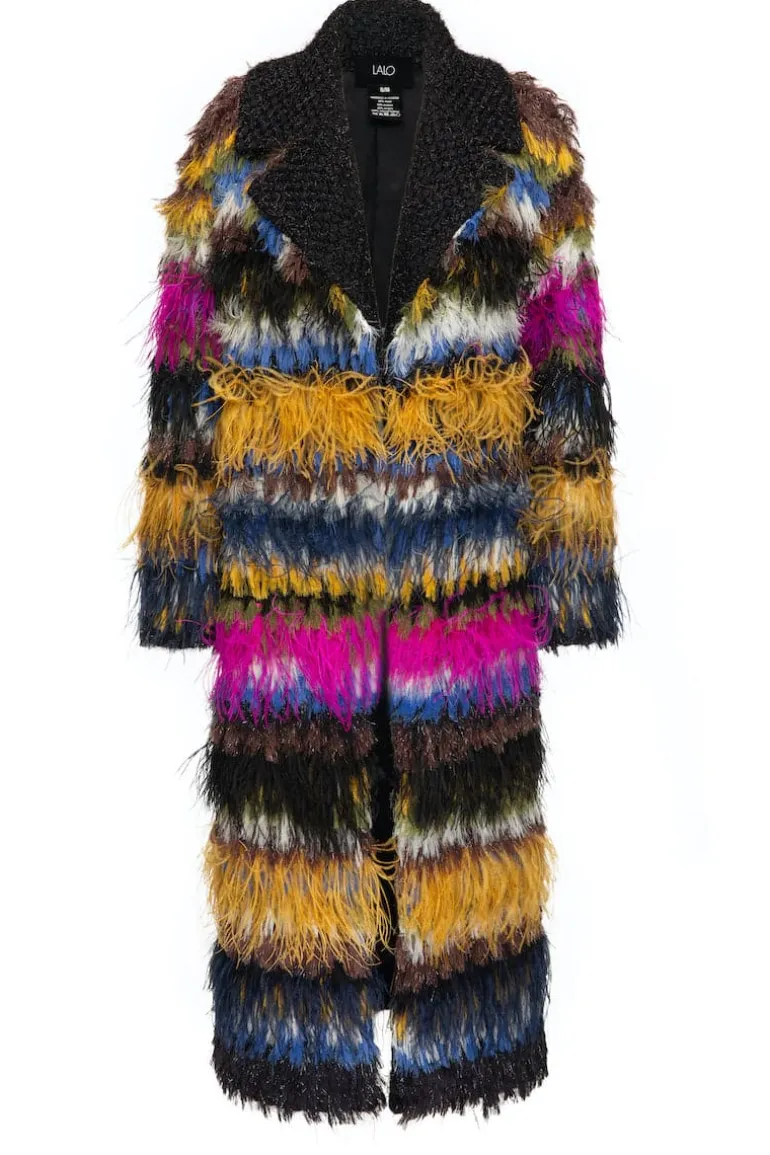 Coats<CULT MIA FRINGED MOHAIR COAT