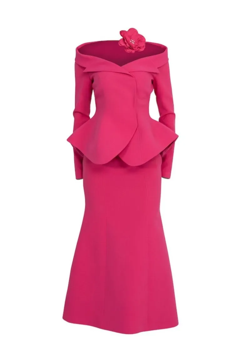 Outfit Sets<CULT MIA TWO-PIECE HANDMADE FLORAL DETAIL MAXI SUIT Fuchsia