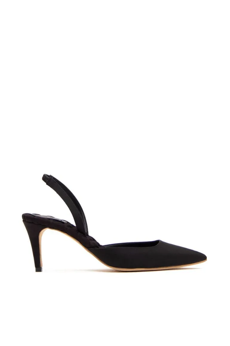Heels<CULT MIA GABRIELLA SLINGBACK HEELS Black Satin