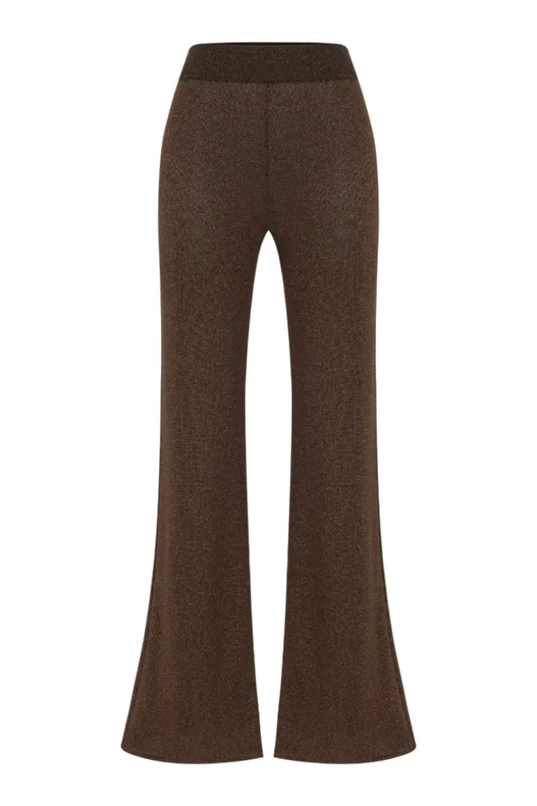 Pants<CULT MIA GAIA SPARKLE FLARE PANTS Chocolate