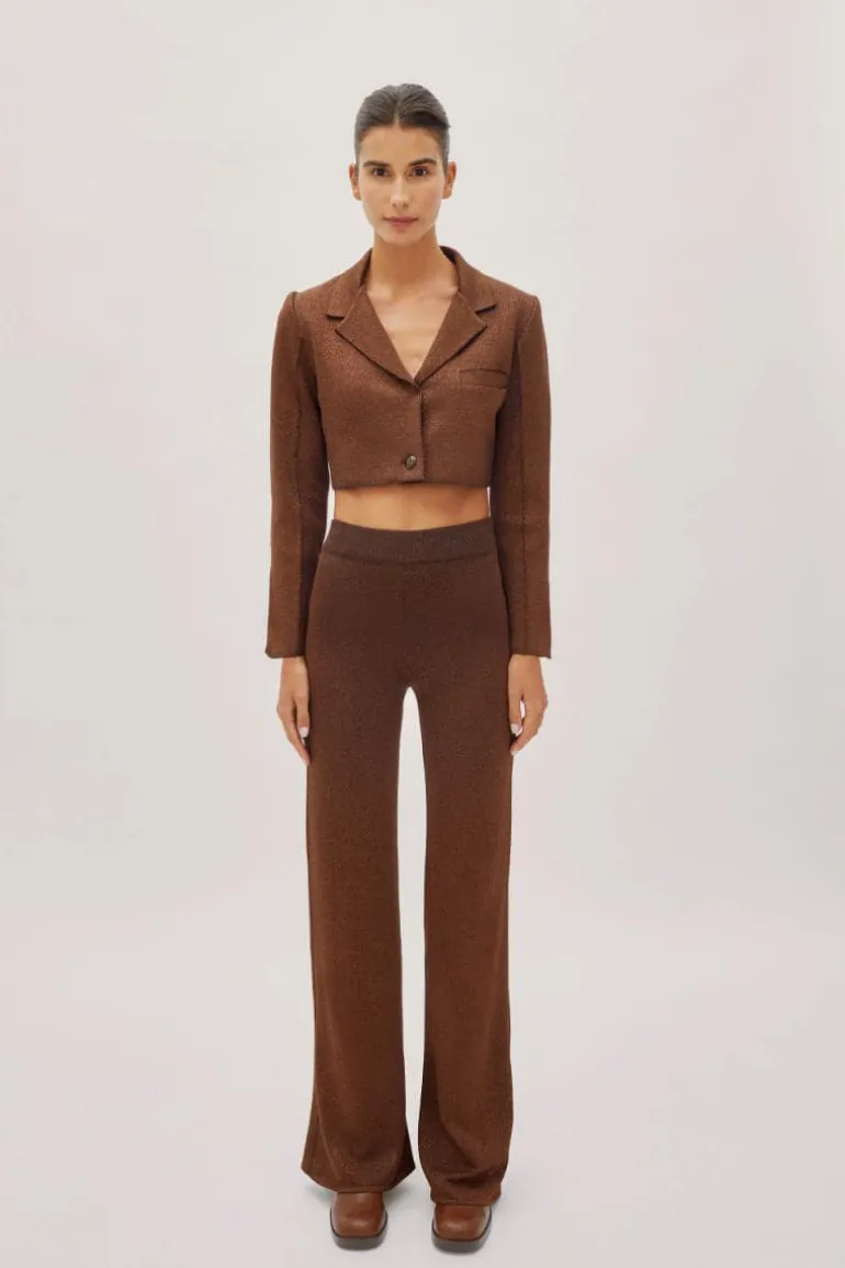 Pants<CULT MIA GAIA SPARKLE FLARE PANTS Chocolate