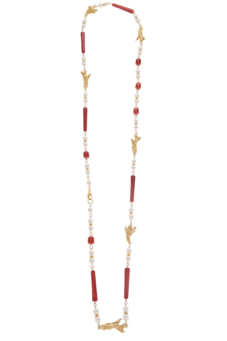 Necklaces<CULT MIA GALEN NECKLACE Gold & Coral