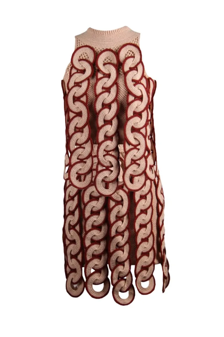 Outfit Sets<CULT MIA GERTRUDIS CROCHET TOP AND SKIRT SET Powder Pink and Brick