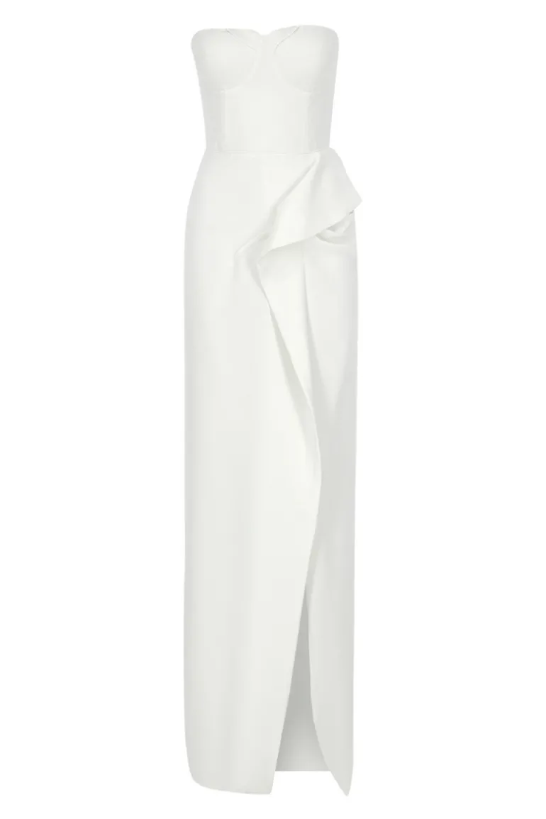 Dresses | Gowns<CULT MIA GIA STRAPLESS DRAPED GOWN Ivory