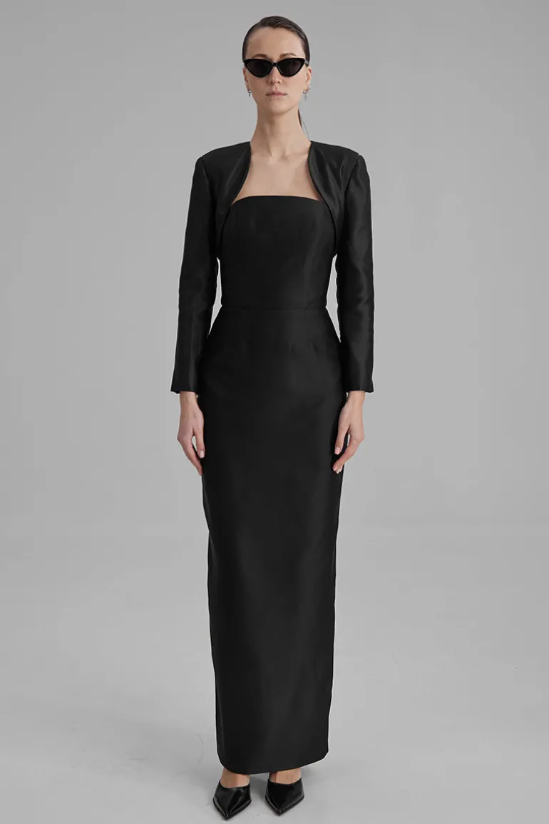 Dresses<CULT MIA GIGI BLACK MAXI DRESS WITH BOLERO Jet Black