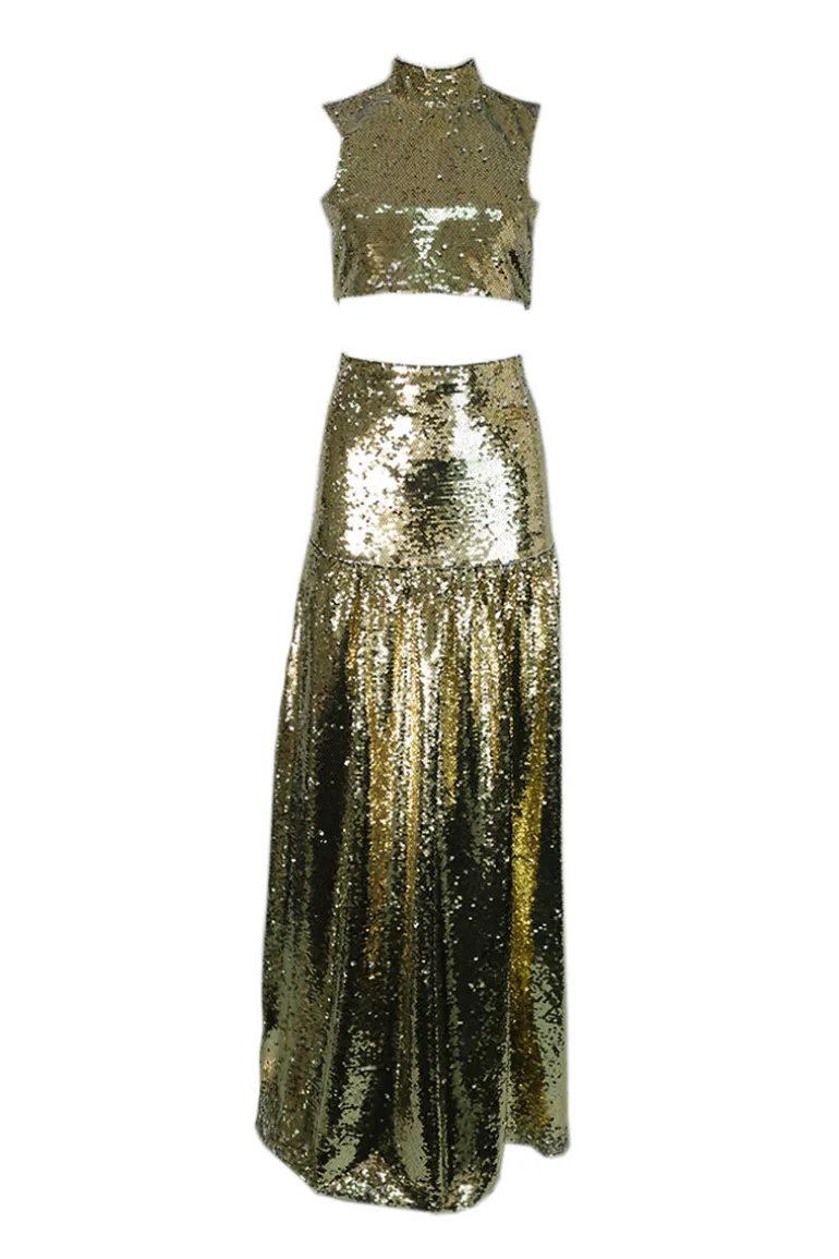 Outfit Sets<CULT MIA GILDED GLAMOUR SEQUINED TWO PIECE SET Gold