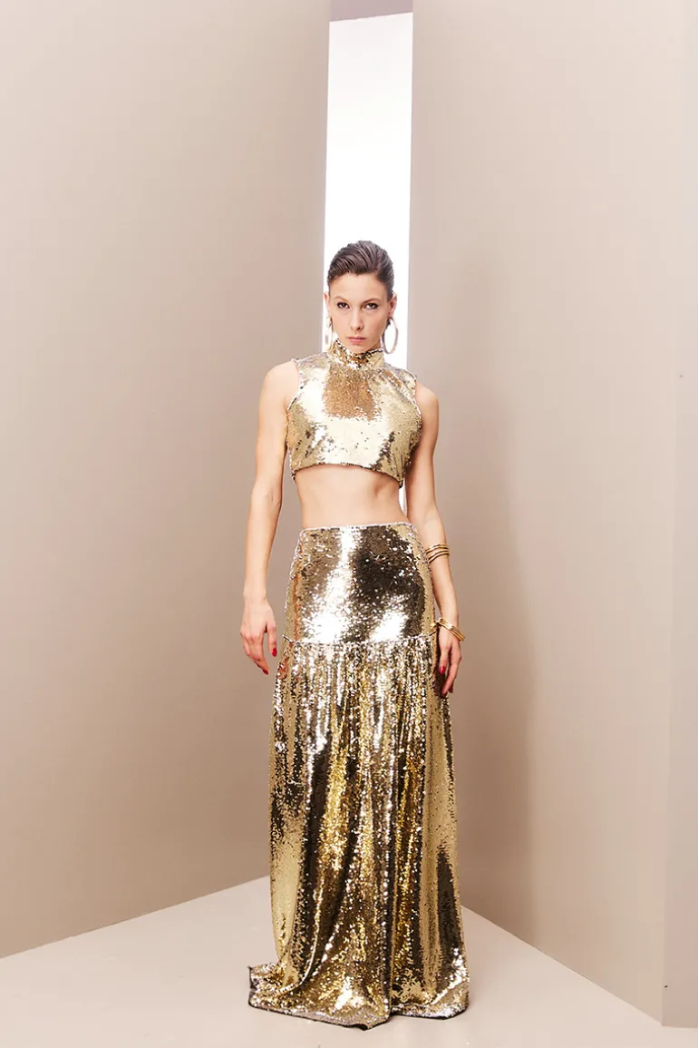 Outfit Sets<CULT MIA GILDED GLAMOUR SEQUINED TWO PIECE SET Gold