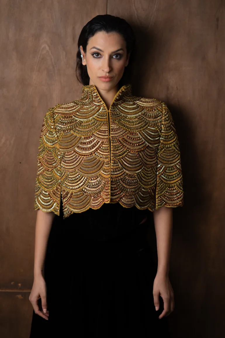 Jackets<CULT MIA GILT DE HAVILLAND CAPE Gold
