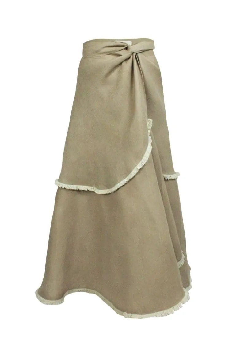 Skirts<CULT MIA GINA WRAP MIDI SKIRT Camel