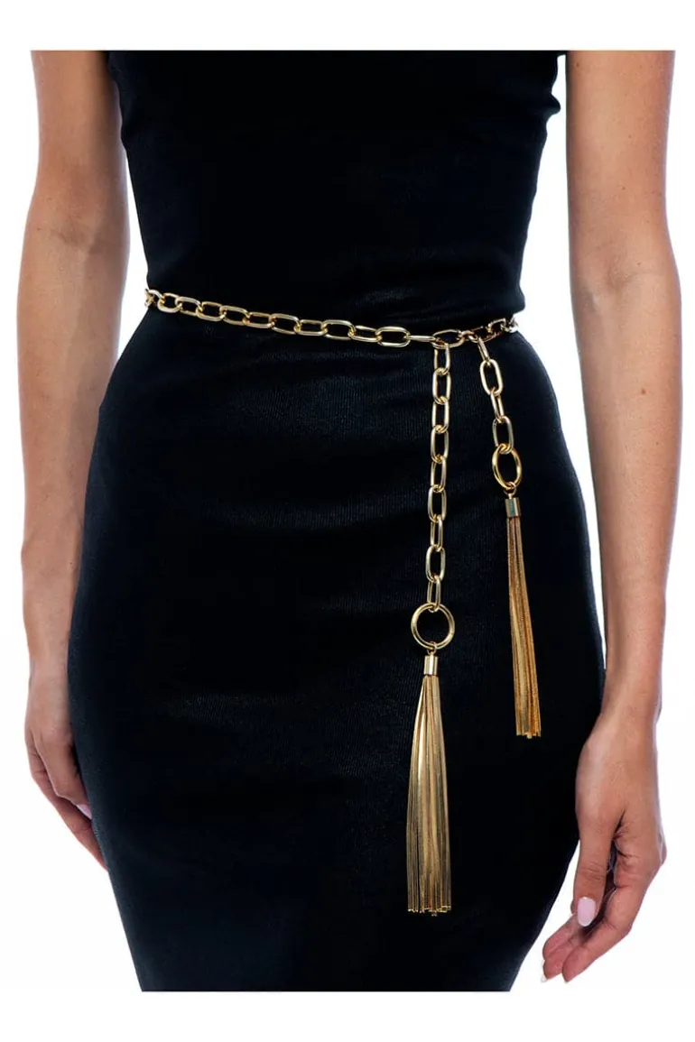 Belts<CULT MIA GINZA THIN CHAIN BELT Gold