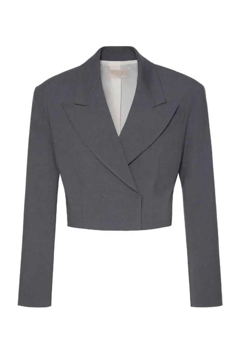 Blazers<CULT MIA GIORGIA CASTLEROCK CROPPED BLAZER Gray