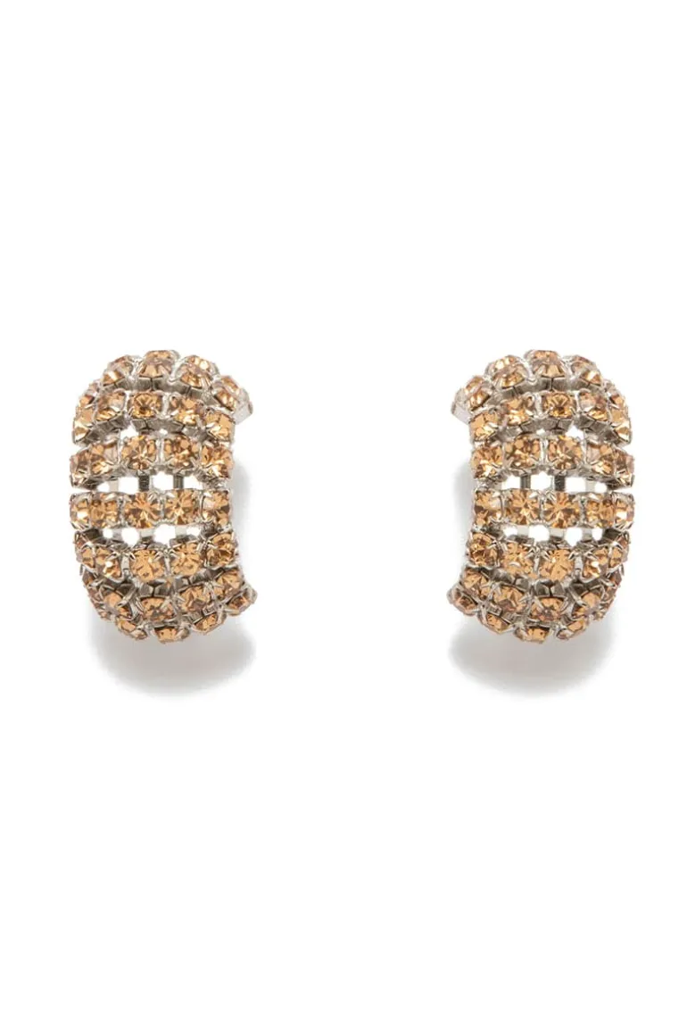 Earrings<CULT MIA GIUGY GOLD CHUNKY EARRINGS Gold/Crystal