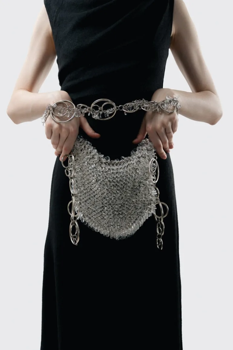 Shoulder Bags<CULT MIA GLASS BAG Crystal & Silver
