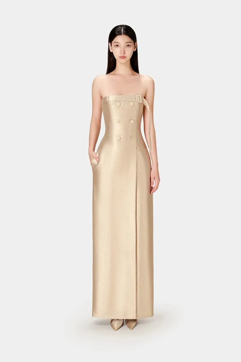 Dresses<CULT MIA GLORY TAFFETA LONG DRESS Gold