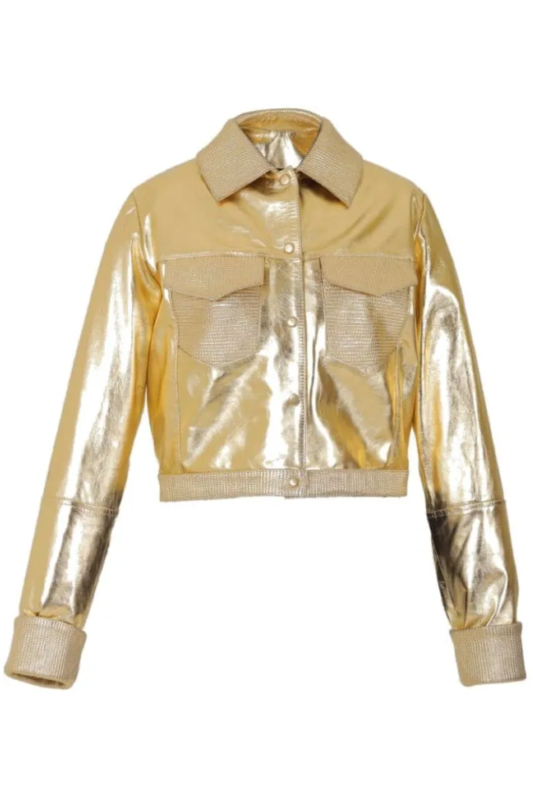 Jackets<CULT MIA AUZINNIA LEATHER JACKET Gold