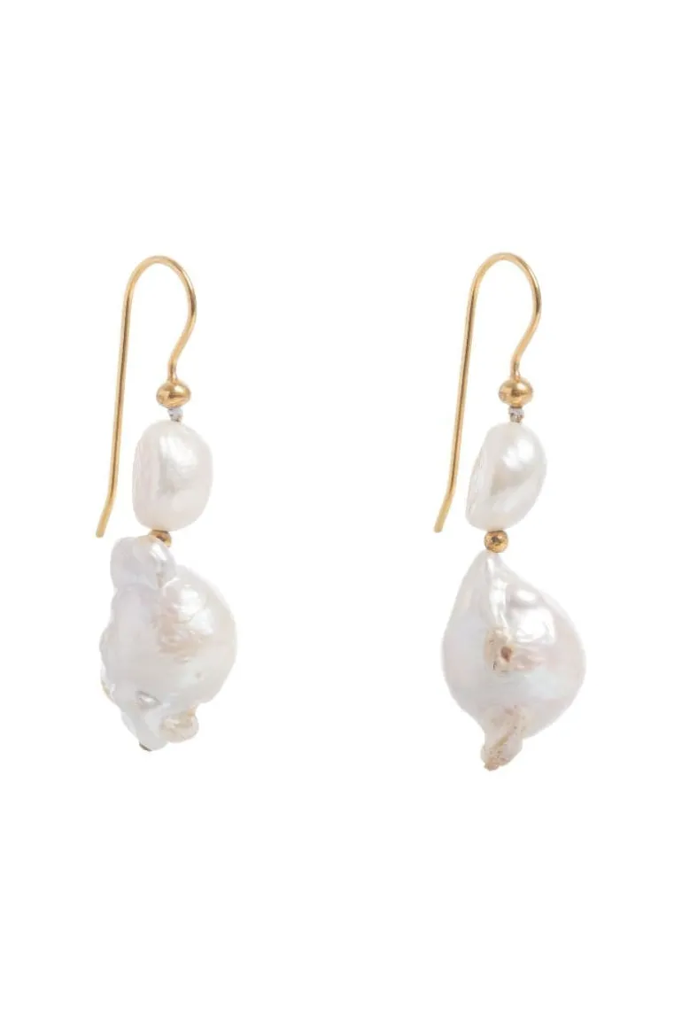Earrings<CULT MIA BAROQUE PEARL DROP EARRINGS Gold