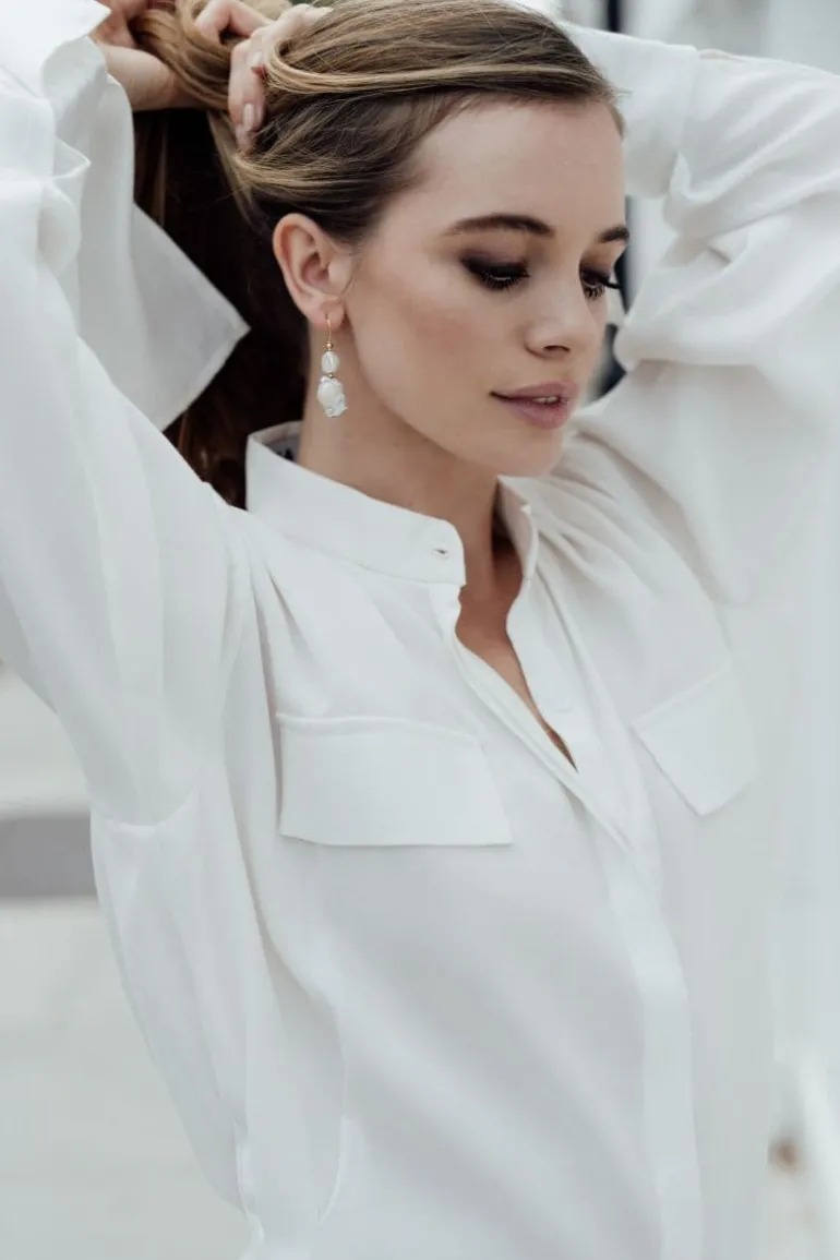 Earrings<CULT MIA BAROQUE PEARL DROP EARRINGS Gold
