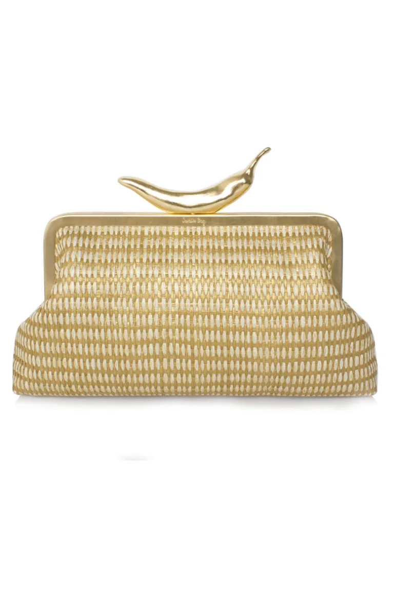 Clutch Bags<CULT MIA CHILI STRAW CLASSIC CLUTCH Gold