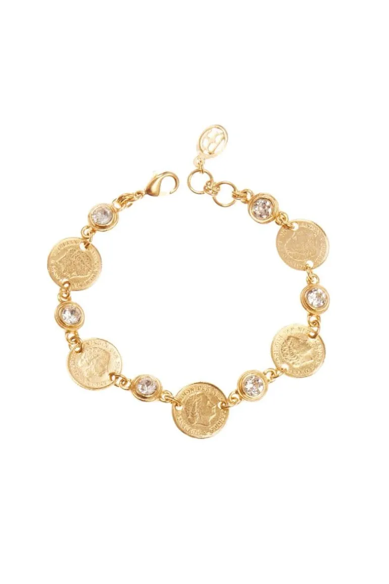 Bracelets<CULT MIA COINS AND CRYSTALS BRACELET Gold