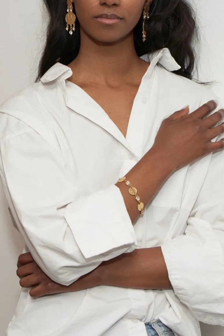Bracelets<CULT MIA COINS AND CRYSTALS BRACELET Gold
