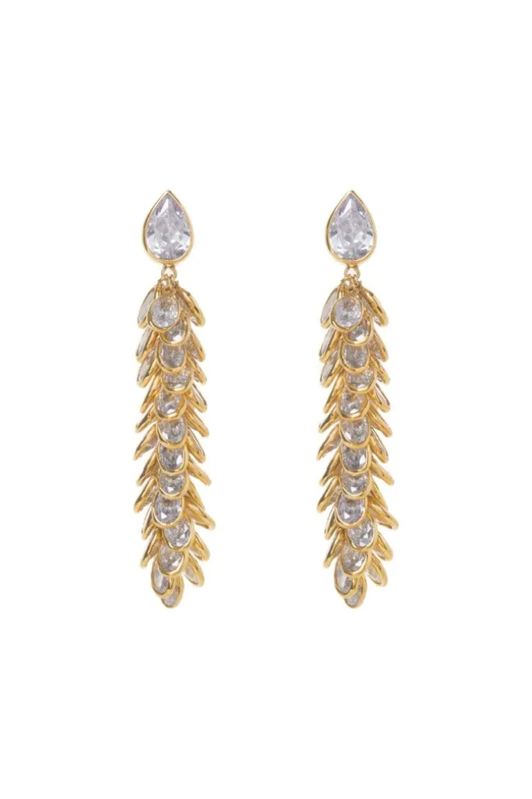 Earrings<CULT MIA CRYSTAL DROP EARRINGS Gold