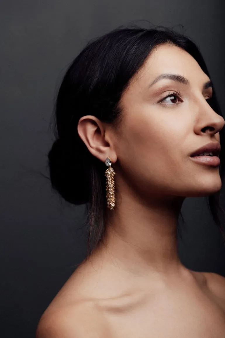 Earrings<CULT MIA CRYSTAL DROP EARRINGS Gold
