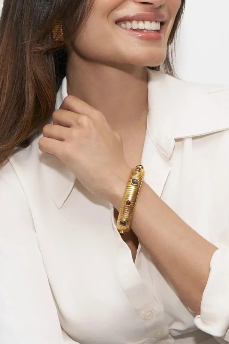 Bracelets<CULT MIA FAIYM STONE BANGLE Gold
